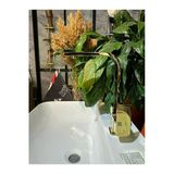 Gold Lavabo Bataryası Kolay Abdest Yüksek Model Banyo Musluğu Kare Tasarım Armatür