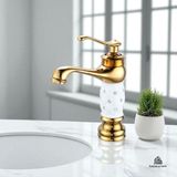 Gold Lavabo Bataryası Özel Seri Vintage Tasarım Lavabo Musluğu Altın