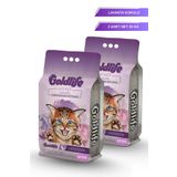 GOLD LİFE Lavanta Kokulu ince Taneli Kedi Kumu - (Net 10 KG.x 2 Adet)