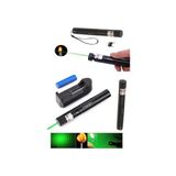 Gold Light Green Laser Pointer Şarjlı Güçlü Yeşil Lazer Metal Kasa DRSL-35000 - Siyah