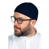 Gold Lüks Dantel Örme Namaz Takkesi Lacivert 1 Adet