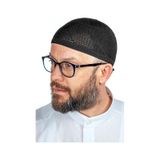 Gold Lüks Dantel Örme Namaz Takkesi Siyah 1 Adet siyah