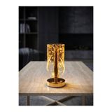 Gold Lüks Kristal Görünümlü Dokunmatik Masa Lambası - 3 Renk Modlu Şarj Edilebilir Gece Lambası VYH-928373