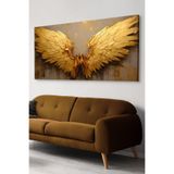 Gold Melek Kanatları Tek Parça Kanvas - Canvas Tablo, 120 x 65