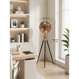 Gold Metal Ayaklı Dekoratif Salon Saati 110 Cm 40 Cm Çaplı Tripod Tasarımlı Retro Lüks Yer Saati