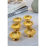Gold Metal Kaplama Kahve Yanı Lokumluk | Ayaklı, Gold Çerçeveli Şık Sunumluk