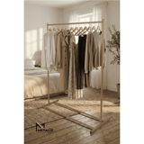Gold Metal Konfeksiyon Askısı - Minimalist Elbise Askılığı - Butik Tipi Askı - Gold Renk