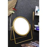 Gold Metal Makyaj Aynası Ayarlanabilir Masa Üstü Metal Ayna - Altın