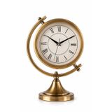 Gold Metal Masa Saati Sessiz Mekanizma Roma Rakamlı Vintage Dekoratif Masaüstü Saat 30x25 cm Gold