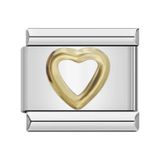 Gold Minimal Kalp Çelik İtalyan Charm