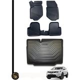 Gold Nissan Qashqai 2014-2020 3D Havuzlu Oto Paspas + Bagaj Havuzu Lila Ikili Set - Siyah