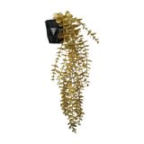 Gold Okaliptus 45 Cm New Collection Siyah Elmas Saksıda Yapay Sarkan Bitki Altın Rengi