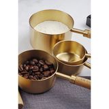 Gold Ölçü Kaşığı Seti 4lü Ahşap Saplı Ölçü Kabı