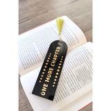 Gold “one More Chapter” Yazılı Siyah Pleksi Büyük Kitap Ayracı