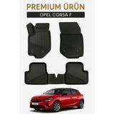 Gold Opel Corsa F Premium 3D Oto Paspas Siyah Kauçuk Malzeme Kaymaz Taban ile Kolay Temizlenebilir