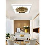 Gold Papatya Avize, 60X60 Kare Modern LED Tavan Aydınlatma, 60WATT Beyaz Işık Avize, Ev Tavan Lamba