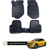 Gold Peugeot 208 Voli 3D Havuzlu Kauçuk Oto Paspas 2020+ Yumuşak - Siyah