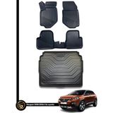 Gold Peugeot 3008 3D Havuzlu Paspas + Bagaj Havuzu Araca Özel Dolcex Kauçuk Set - Siyah