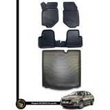 Gold Peugeot 301 3D Havuzlu Oto Paspas + Bagaj Havuzu Lila Ikili Set - Siyah