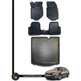 Gold Peugeot 301 3D Havuzlu Paspas + Bagaj Havuzu Araca Özel Dolcex Kauçuk Set - Siyah