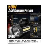 Gold Police GP-620 Solar Şarjlı Kamp El Feneri 50W - Takım Çantalı