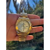 Gold Power Rolex Model Çelik Lüks Kordon Erkek Kol Saati - Altın - Beyaz