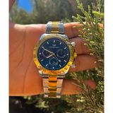 Gold Power Rolex Model Çelik Lüks Kordon Erkek Kol Saati - Altın - Lacivert
