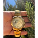 Gold Power Rolex Model Çelik Lüks Kordon Erkek Kol Saati - Altın