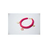GOLD PUPPY Pembe Örgü Charm Uçlu Köpek-kedi Kolyesi