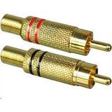 Gold Rca Erkek Konnektör Metal Erkek Rca Konnektör Rca Erkek Jack
