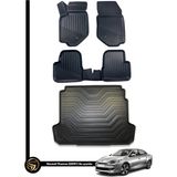 Gold Renault Fluence 3D Havuzlu Paspas + Bagaj Havuzu Araca Özel Dolcex Kauçuk Set - Siyah