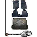 Gold Renault Megane 2 3D Havuzlu Paspas + Bagaj Havuzu Araca Özel Dolcex Kauçuk Set - Siyah