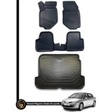 Gold Renault Megane 2 Sedan 3D Havuzlu Oto Paspas ve Bagaj Havuzu Dizayn Seti - Siyah