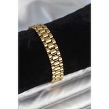 Gold Renk 12 Mm Kalınlık Erkek Bileklik (316L Çelik)