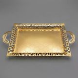 Gold Renk Ayaklı Tepsi Orta Boy Lkm-481 Gold - Lüks Sunum Tepsisi