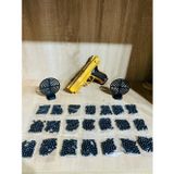 Gold Renk Boncuklu Oyuncak Tabanca 1 Adet + 2 adet hedef 9 cm Siyah + 21 Paket Boncuk
