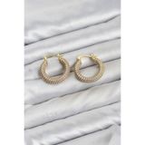 Gold Renk Full Zirkon Taşlı Halka Kadın Küpe - Ebj260725w44275