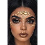 Gold Renk Işıltılı Kristal Yüz Taşı Face Gems Sticker