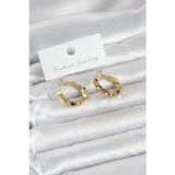 Gold Renk Kare Halka Model Kadın Küpe - Ebj260509w42050