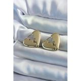 Gold Renk Kırık Model Pirinç Kadın Küpe - Tj-Bkp8084