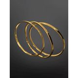 Gold Renk Parlak Ajda Model 316L Çelik Kadın Bilezik | Retro & Modern Tasarım (3 Adet)