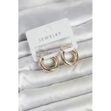 Gold Renk Pirinç Halka 20 Mm Kadın Küpe - Tj-Bkp11761