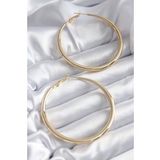 Gold Renk Pirinç Halka Kadın Küpe