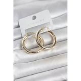 Gold Renk Pirinç Köşeli Kenar Halka 32 Mm Kadın Küpe - Tj-Bkp11765