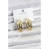 Gold Renk Pirinç Yarım Halka Model Kadın Küpe - Lisinya