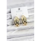 Gold Renk Pirinç Yarım Halka Model Kadın Küpe - Tj-Bkp11602