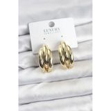 Gold Renk Pirinç Yarım Halka Model Kadın Küpe (Vice/1395)