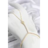 Gold Renk Pirinç Zirkon Taşlı Damla Model Şahmeran - Ebj260612w44010
