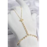 Gold Renk Pirinç Zirkon Taşlı Göz Model Şahmeran Tj-Sn779