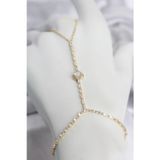Gold Renk Pirinç Zirkon Taşlı Kalp Model Şahmeran TG27SN783